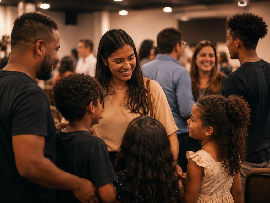 Comunidade e Famílias reunidas